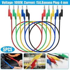 5Pcs 1000V Stackable Banana to Banana Plug Multimeter Test Lead Wire Cable Set picture