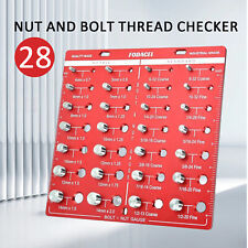 US Nut and Bolt Thread Checker 28 Thread Identifier Gauge Inch and Metric Screw picture