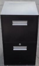 Nice Vintage Black Metal Short Two Drawer File Cabinet – PERFECT FOR HOME OFFICE picture