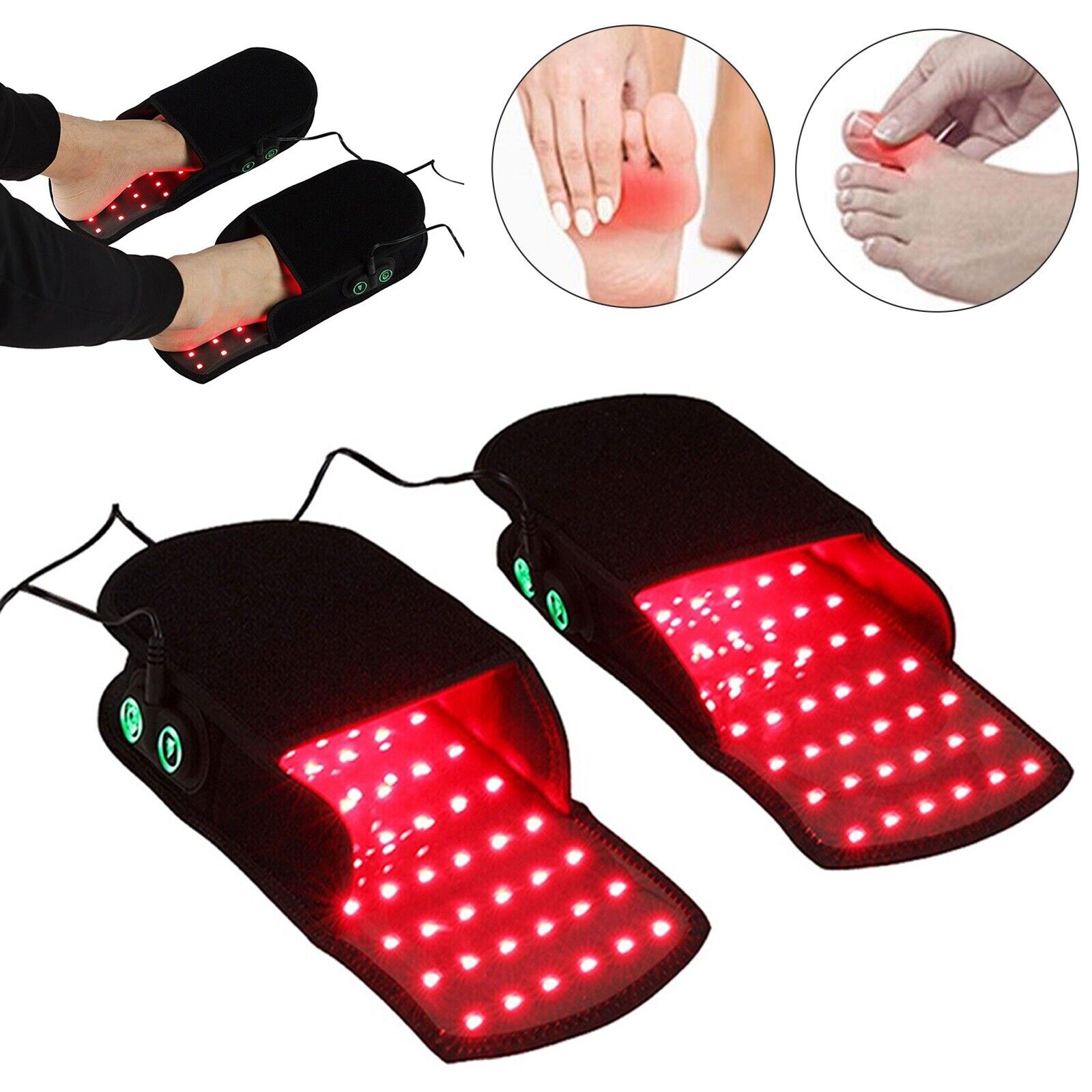 LED Infrared Red Light Therapy Slippers for Foot Neuropathy Joint Pain Relief a