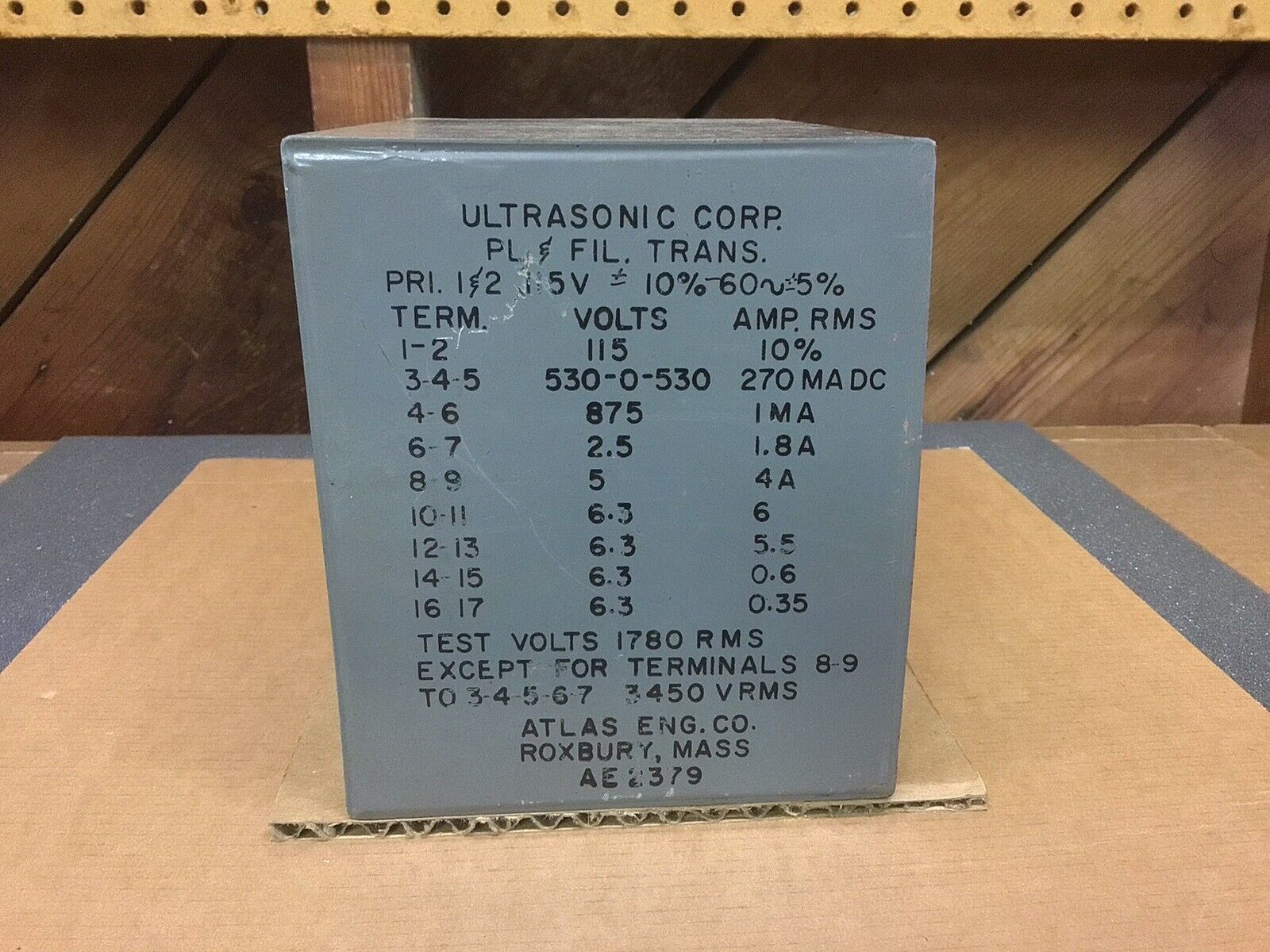 Ultrasonic Corp. Atlas Engineering PL & FIL Transformer For Vacuum Tube Projects