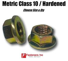 Metric Hex Flange Nuts Class 10 (Grade 8) Zinc Yellow (Choose Size & Qty)  picture