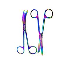 Premium Suture Stitch Scissors with Multicolor/Rainbow Plasma Titanium Coating picture