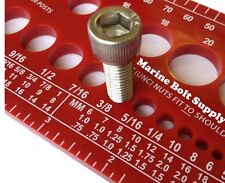 Screw Bolt Nut Thread Measure Gauge Size Checker (Standard & Metric) Color: Red picture