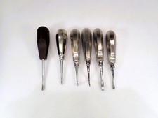 Lot of 6 Vintage Veterinary Dental Elevators Gouge 34S 302 46 Stainless Steel picture
