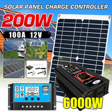 6000W Power Inverter 200W Solar Panel Kit Complete set Battery 100A Controller picture