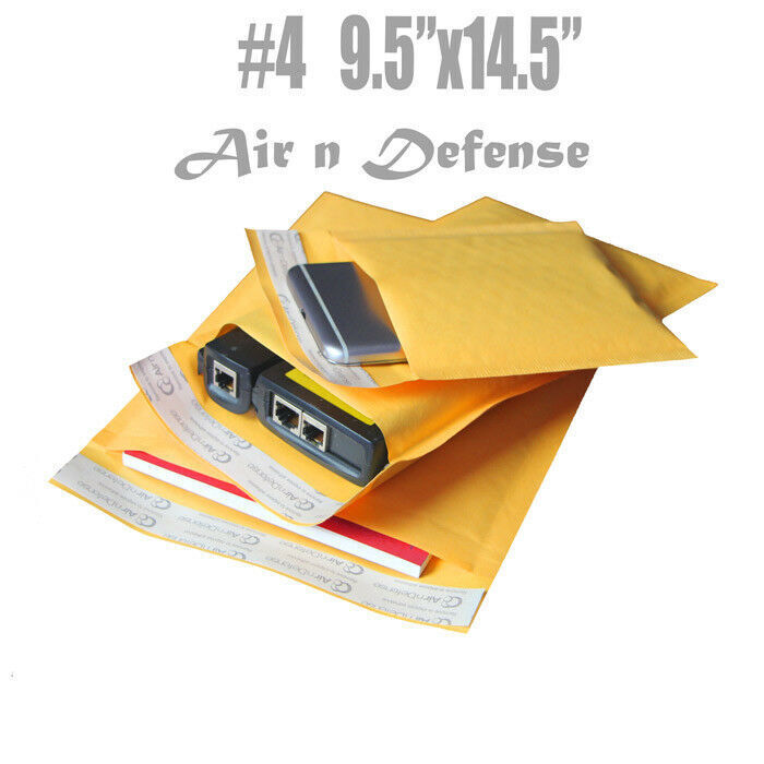 200 #4 9.5 x14.5 Kraft Bubble Padded Envelopes Mailers Shipping Bags AirnDefense