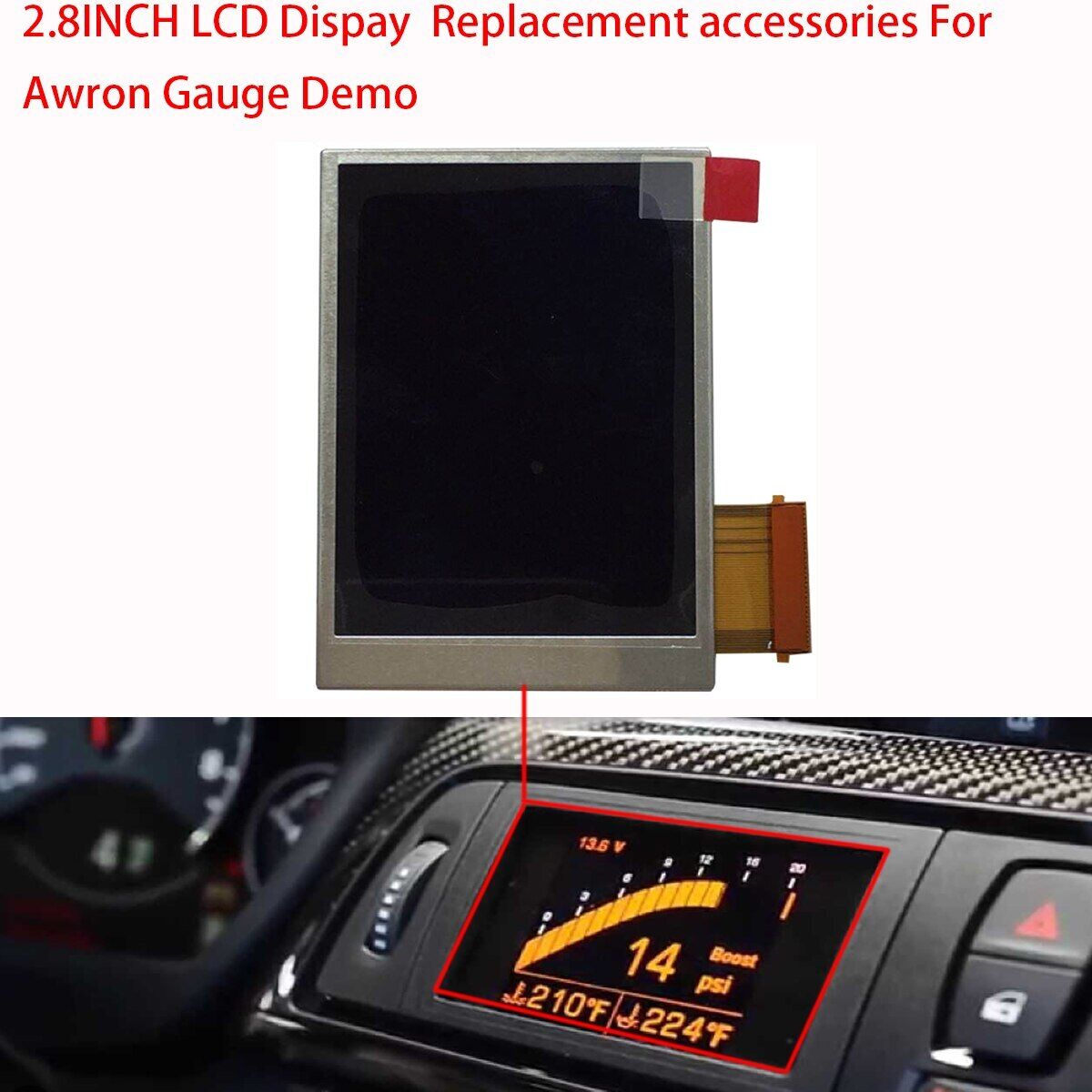 LCD Display Replacement repair 2.8inch New For Awron Gauge Demo e9x