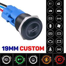 19mm Metal Push Button LED Switch Momentary Latching Black For Car RV Truck Boat picture