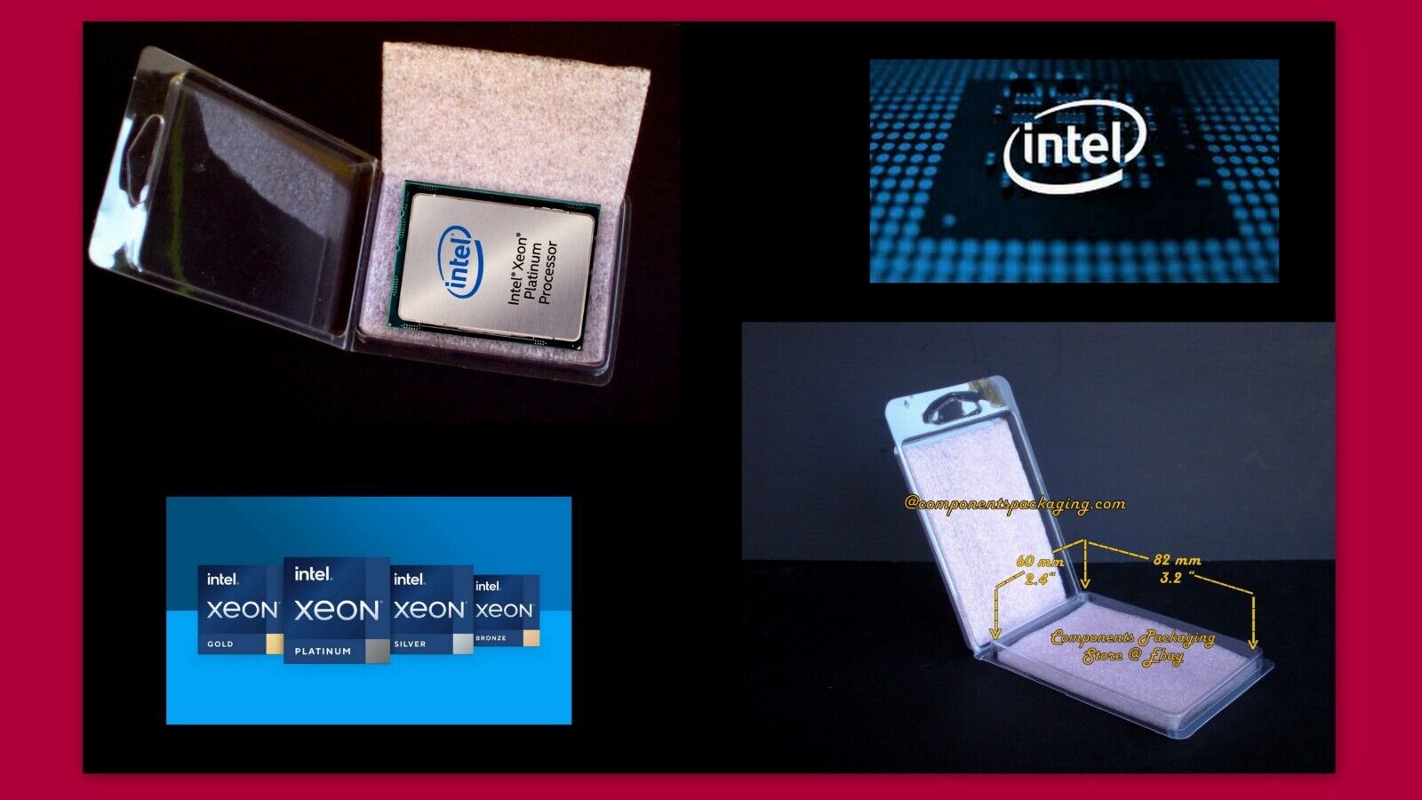 Xeon Platinum CPU Clam Shell Case fit Intel Socket LGA4677 - Lot of 12 25 60 100
