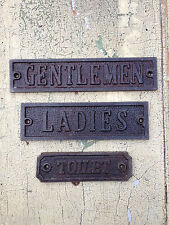 GENTLEMEN LADIES  & TOILET DOOR SIGNS ANTIQUE VICTORIAN CAST IRON  picture