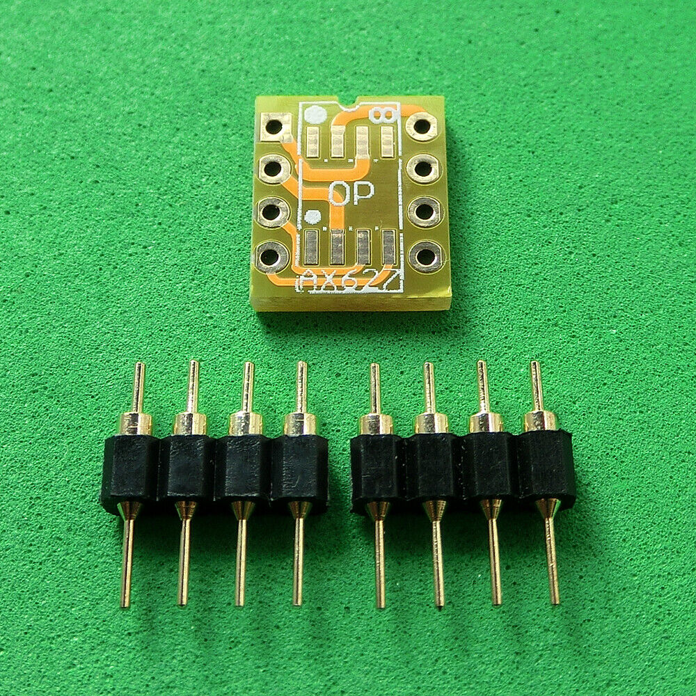 10pcs Dual SOIC8 SOP8 to DIP8 Adapter PCB Board +PIN for Mono Opamp OPA627 AD797