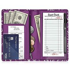 Server Book Organizer PU Leather Restaurant Guest Check Presenters Card Holder picture