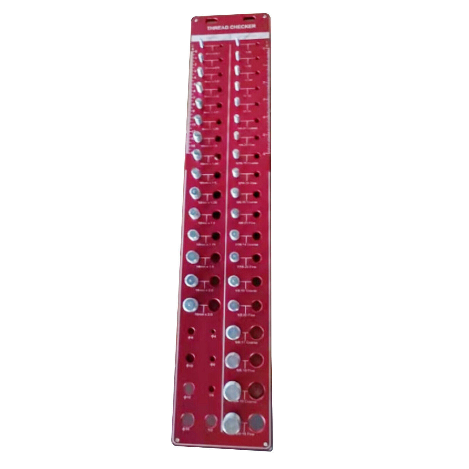 34 Nut and Bolt Inch and Metric Thread Checker Screw Thread Identifier Gauge Red