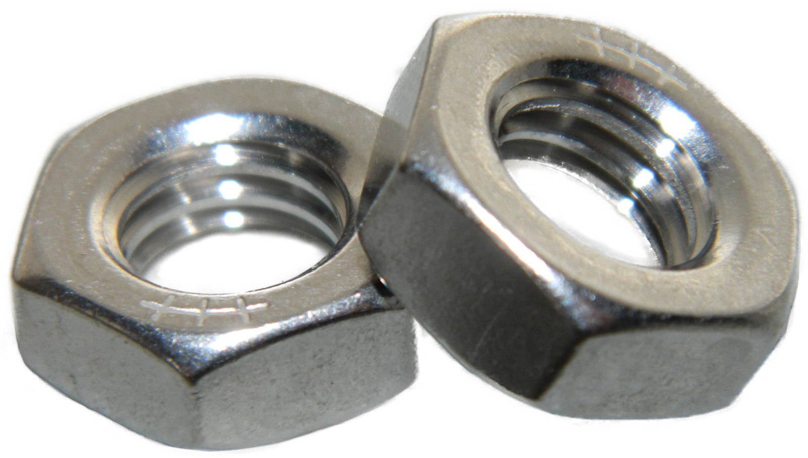 Stainless Steel thin jam half height Hex Nuts 1/4-20 Qty 25