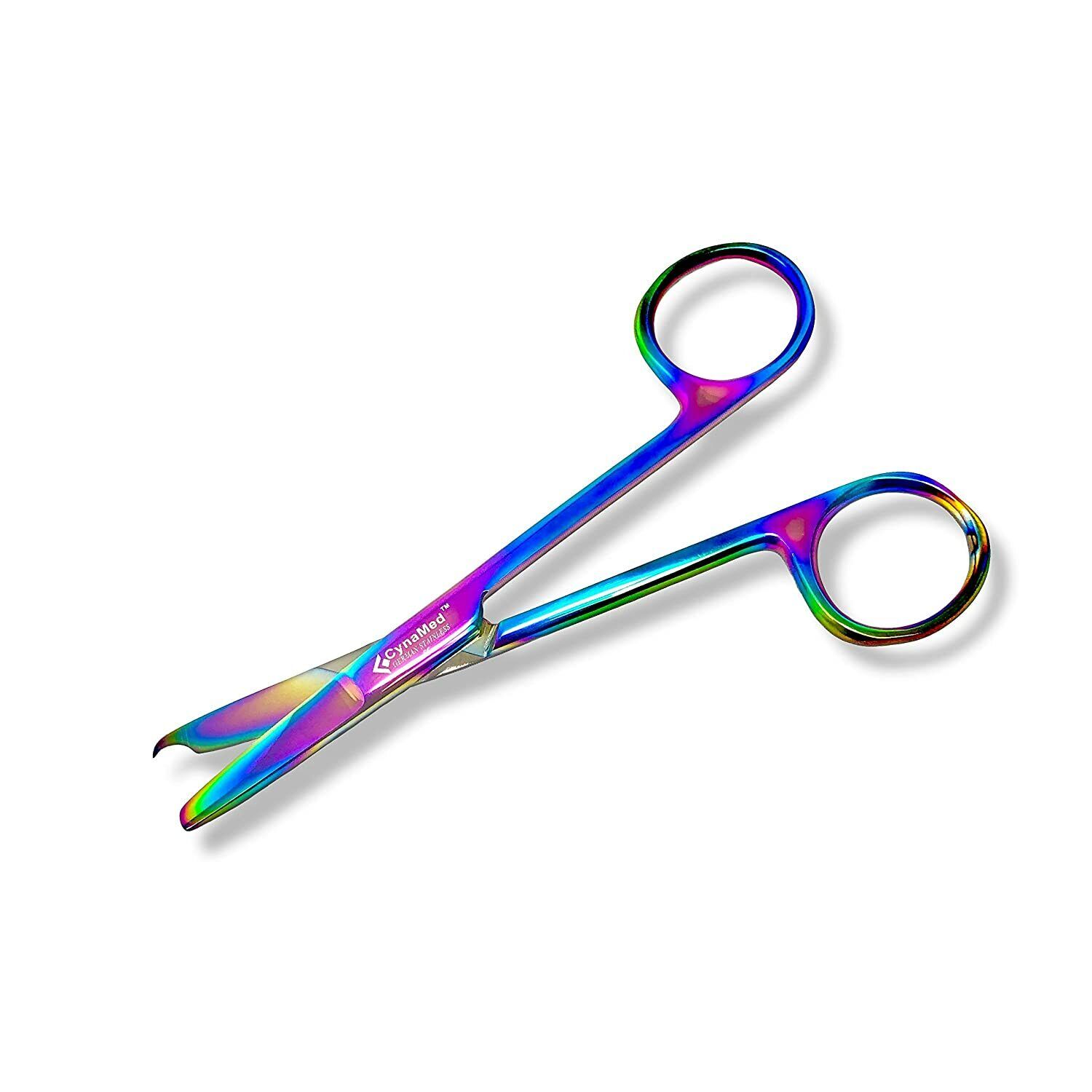 Premium Suture Stitch Scissors with Multicolor/Rainbow Plasma Titanium Coating