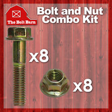 (8) 1/2-13x2-1/2 Grade 8 Hex Flange Bolts & (8) 1/2-13 Flange Lock Nuts Yellow picture