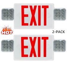 2 Pack Red LED Exit Sign, UL Emergency Light - Dual LED Lamp ABS Fire Resistance picture