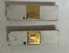 2X INTEL C8080A WHITE CERAMIC GOLD CAP VINTAGE CPU'S, UNTESTED. STRICTLY AS-IS picture