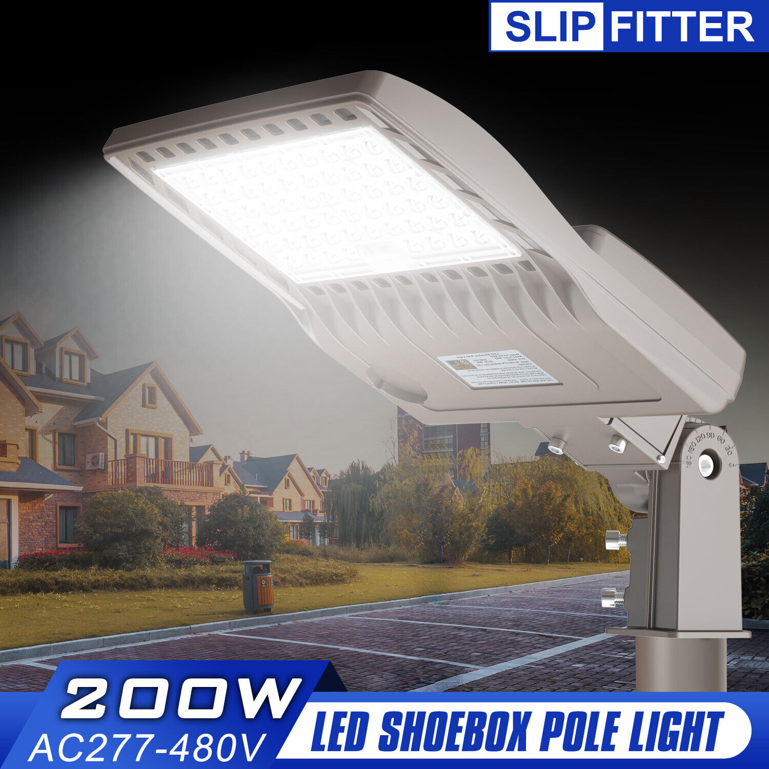 480V 200W LED Parking Lot Light,Outdoor Waterproof LED Shoebox Light AC 277-480V