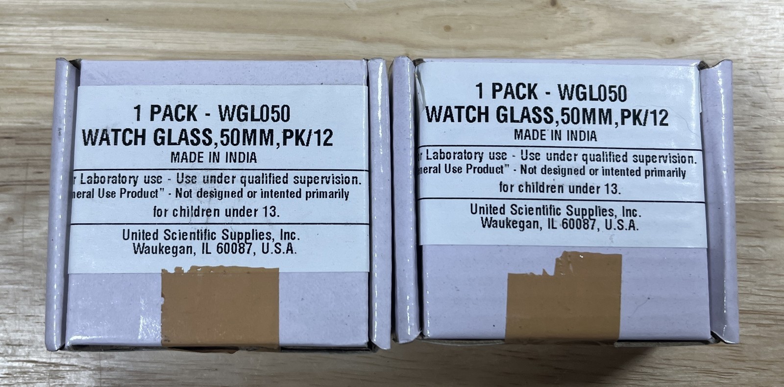 United Scientific Watch Glass - 50mm - WGL050 - Package Of 12 - Lot Of 2 Packs