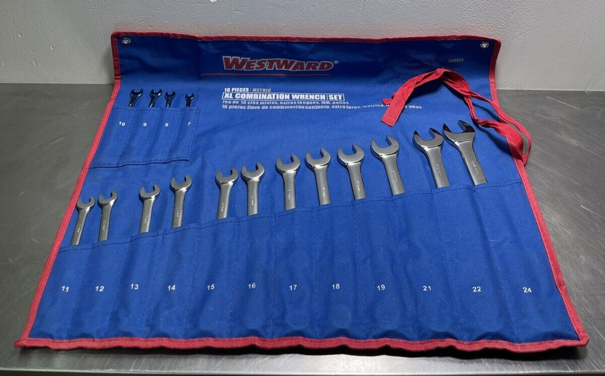 Westward 3Xu44 Combo Wrench Set,Polish,1/4-1-1/4In,17Pc