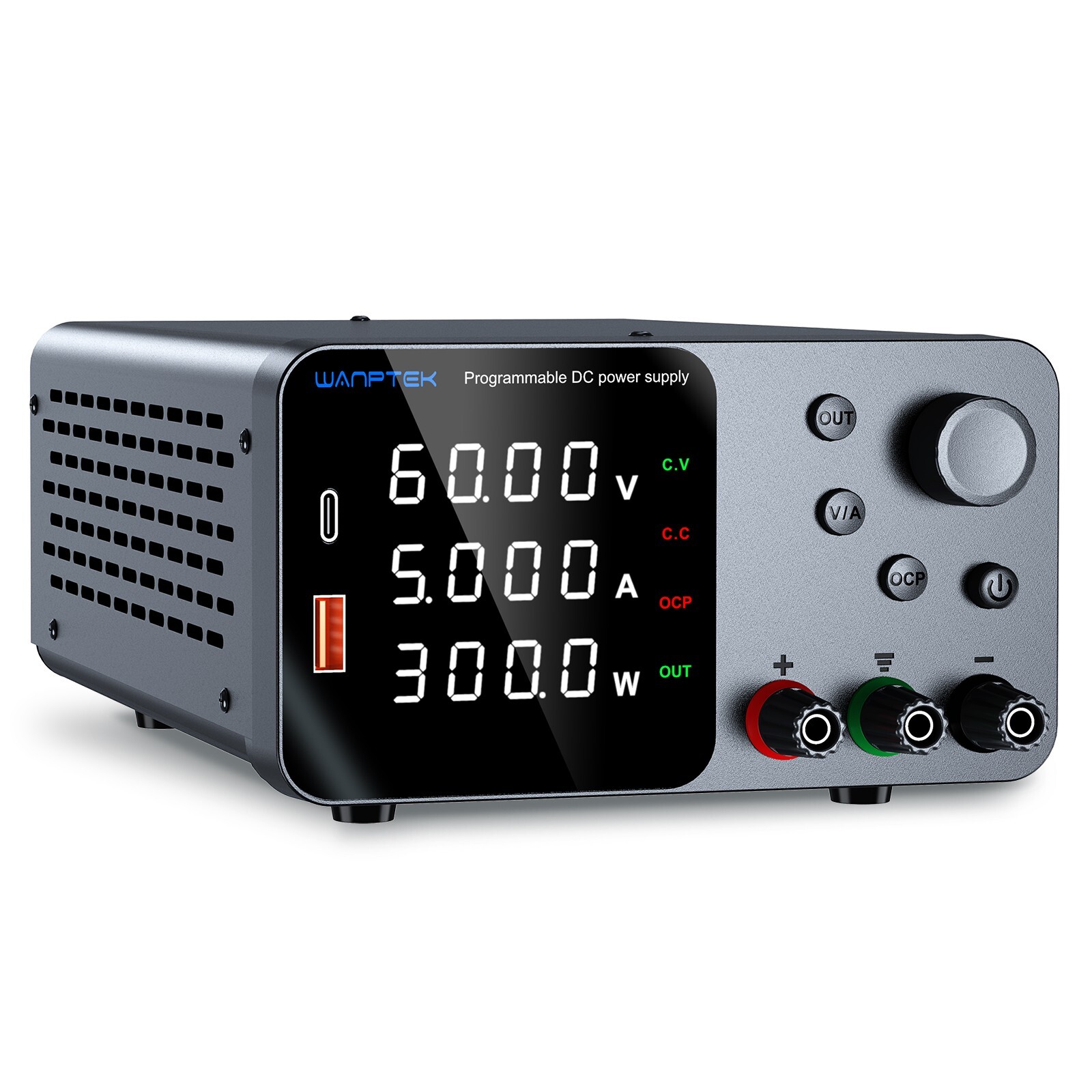 WANPTEK Adjustable DC 0-60V 0-5A Lab Power Supply Variable Bench Switching