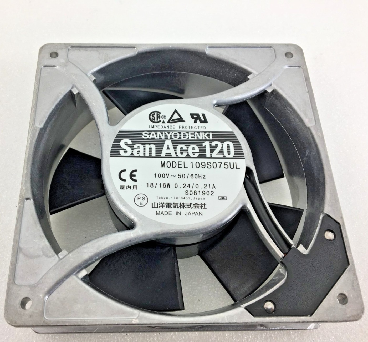 2pcs Sanyo Denki, San Ace 120 Cooling Fan New MODEL 109S075UL, Made in Japan