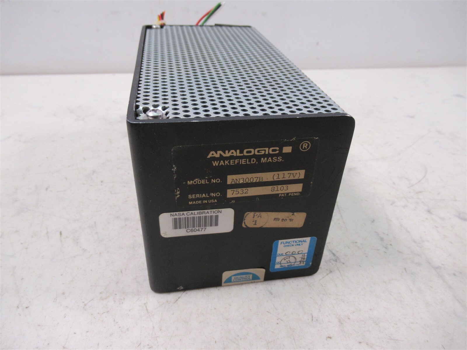 Analogic AN3007B 117V Power Supply Module Aerospace Lab Unit