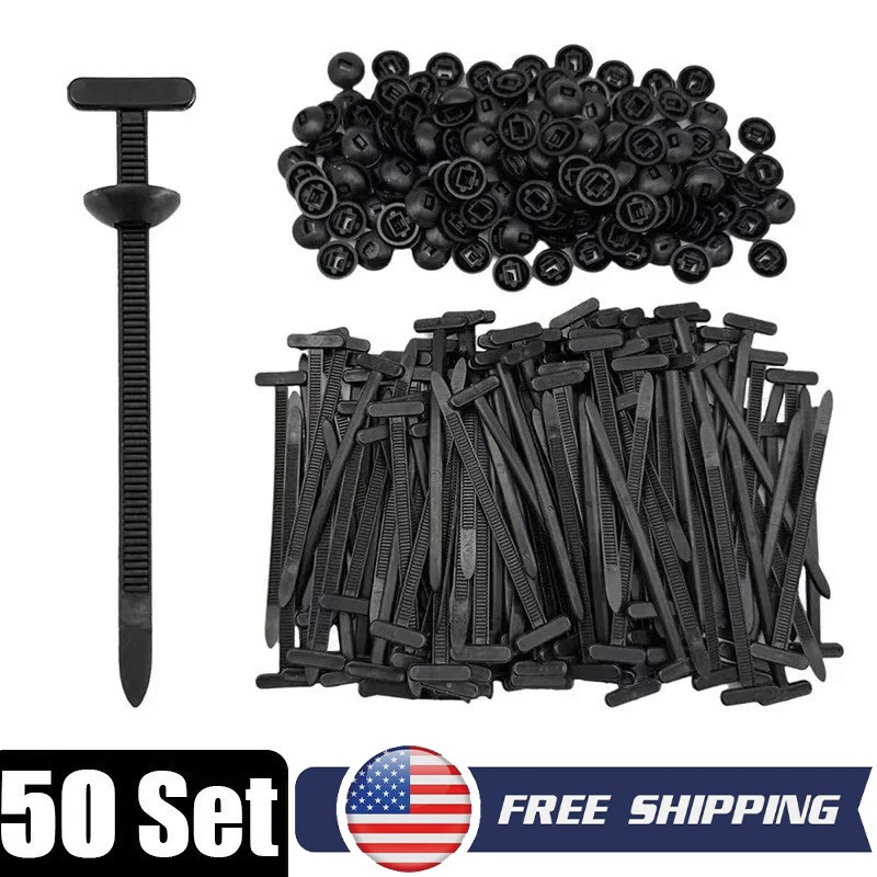 50pcs Nylon Universal Cable Tie Buckle Heavy Duty Self-Locking 