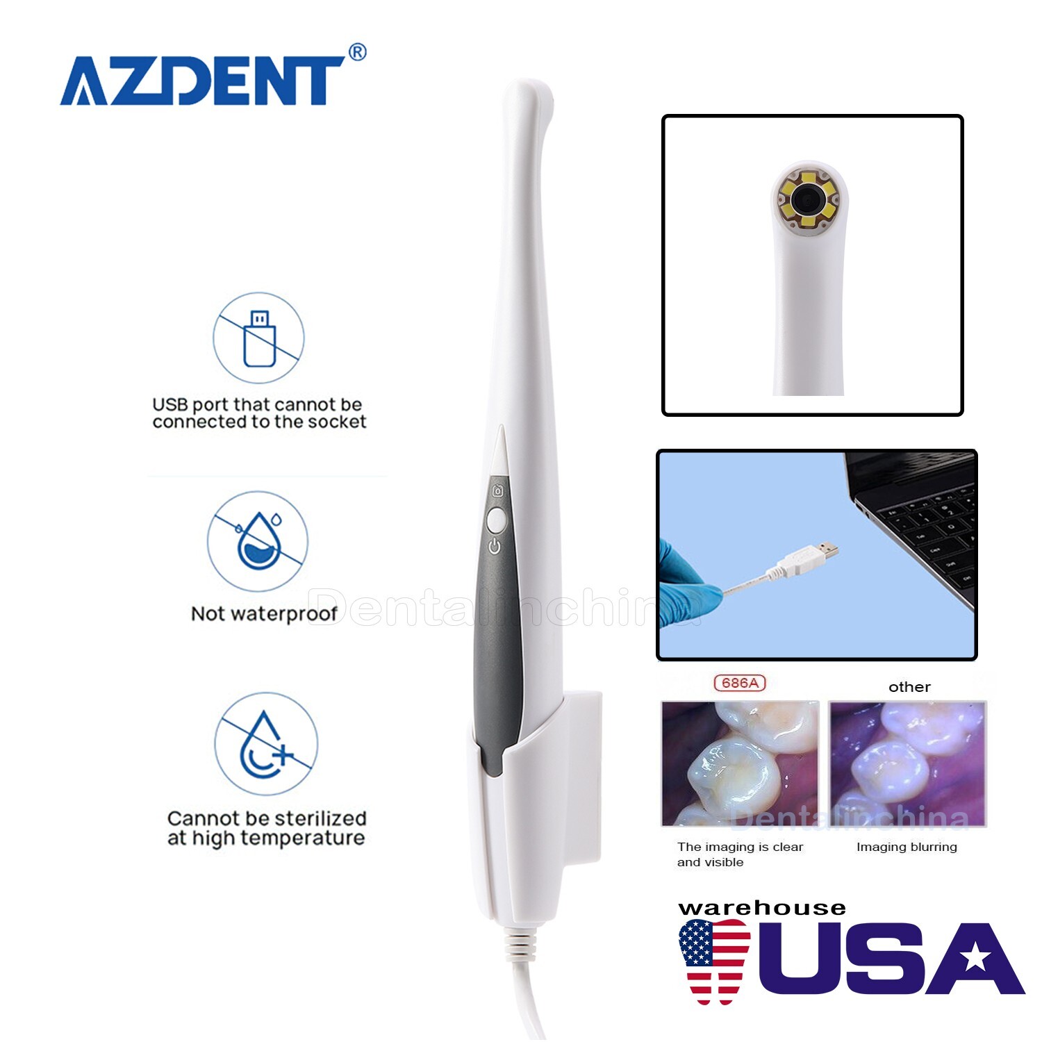 Dental Intraoral Camera USB Digital Imaging Intra Oral HD Camera 13.0 Mega Pixel