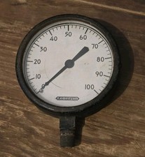 Vintage Antique Lonergan Gauge 0-100 w/ Threaded Barrel Connector, Rare NICE picture