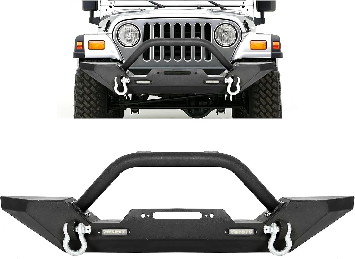 Front Bumper Compatible with 1987-2006 Jeep Wrangler TJ YJ
