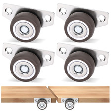 1.25 Inch Small Side Mount Caster Wheels, Mini Low Profile Casters Set Brown picture