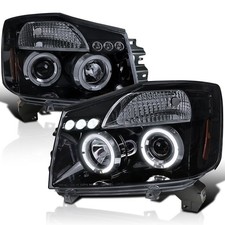 LED Lamps Dual Halo Smoke Lens Glossy Black Housing Projector picture