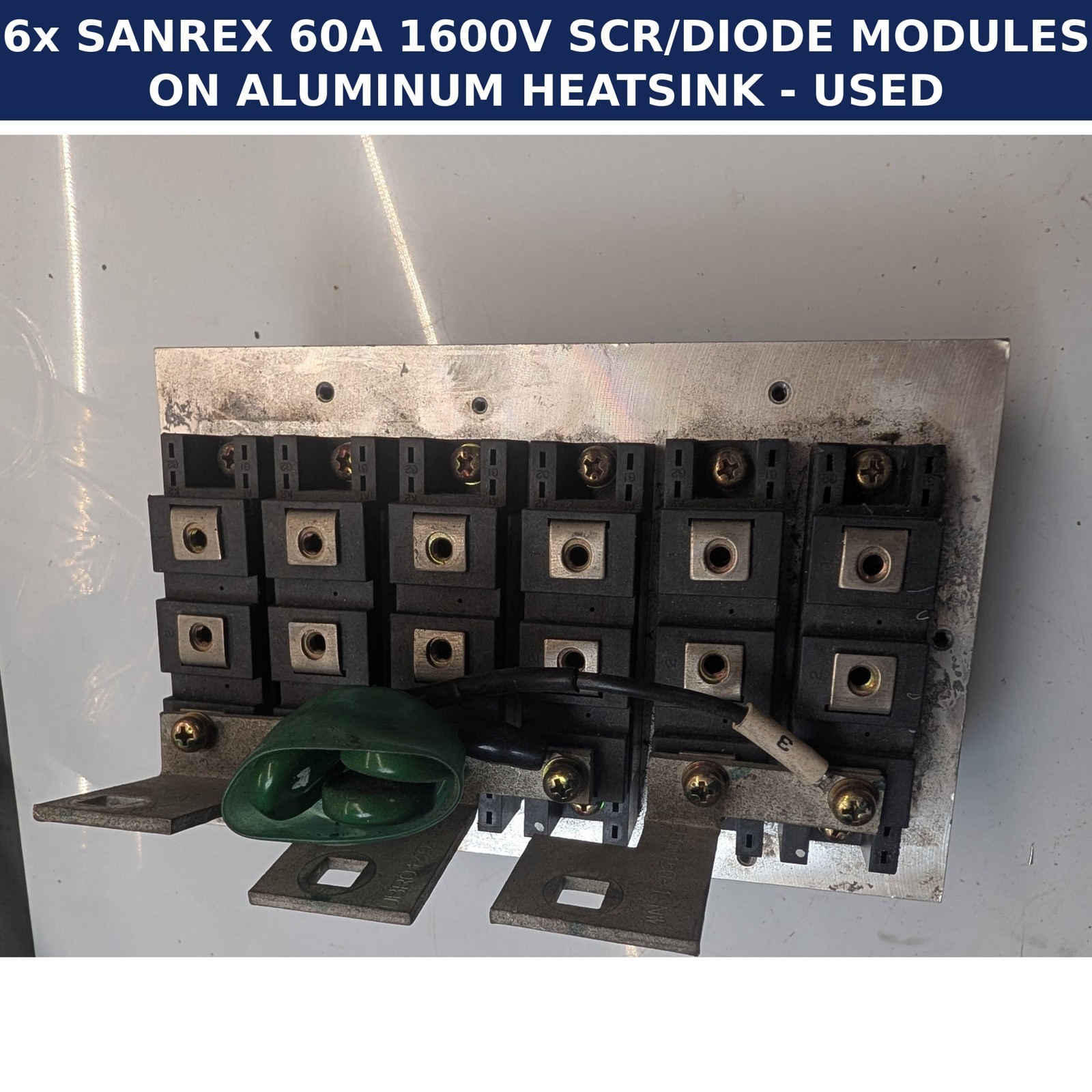 Lot 6 SanRex PD60KB160 Thyristor Diode Module 60A 1600V on Aluminum Heatsink