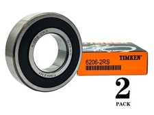 2Pcs TIMKEN 6206-2RS 30X62X16MM Double Rubber Seal Bearings 6206RS picture