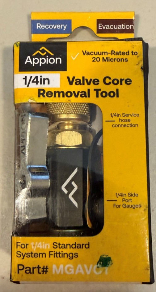 APPION MGAVCT 1/4 IN MEGAFLOW VACUUM-RATED VALVE CORE REMOVAL TOOL APPION MGAVCT 1/4 IN MEGAFLOW VACUUM-RATED VALVE CORE REMOVAL TOOL