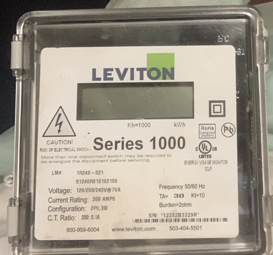 Leviton 1R240-021 Series 1000 Outdoor Meter , Max 200A NEW