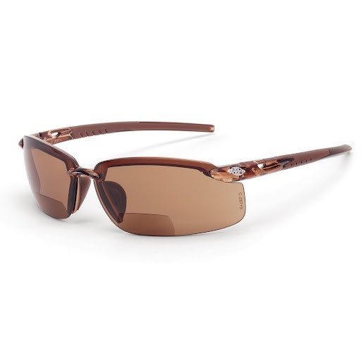 Radians 2911725 Crossfire ES5 Reader Safety Glasses Brown 2.5 Diopter