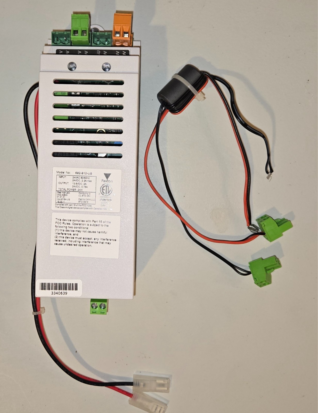 Paxton PSU/ Power Supply Unit, Paxton 682-810-US PSU, 12/24VDC
