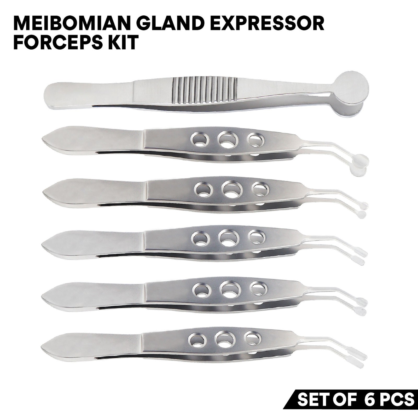 6 Pcs Meibomian Gland Expressor Forceps Kit Ophthalmic Instruments German Grade 6 Pcs Meibomian Gland Expressor Forceps Kit Ophthalmic Instruments German Grade