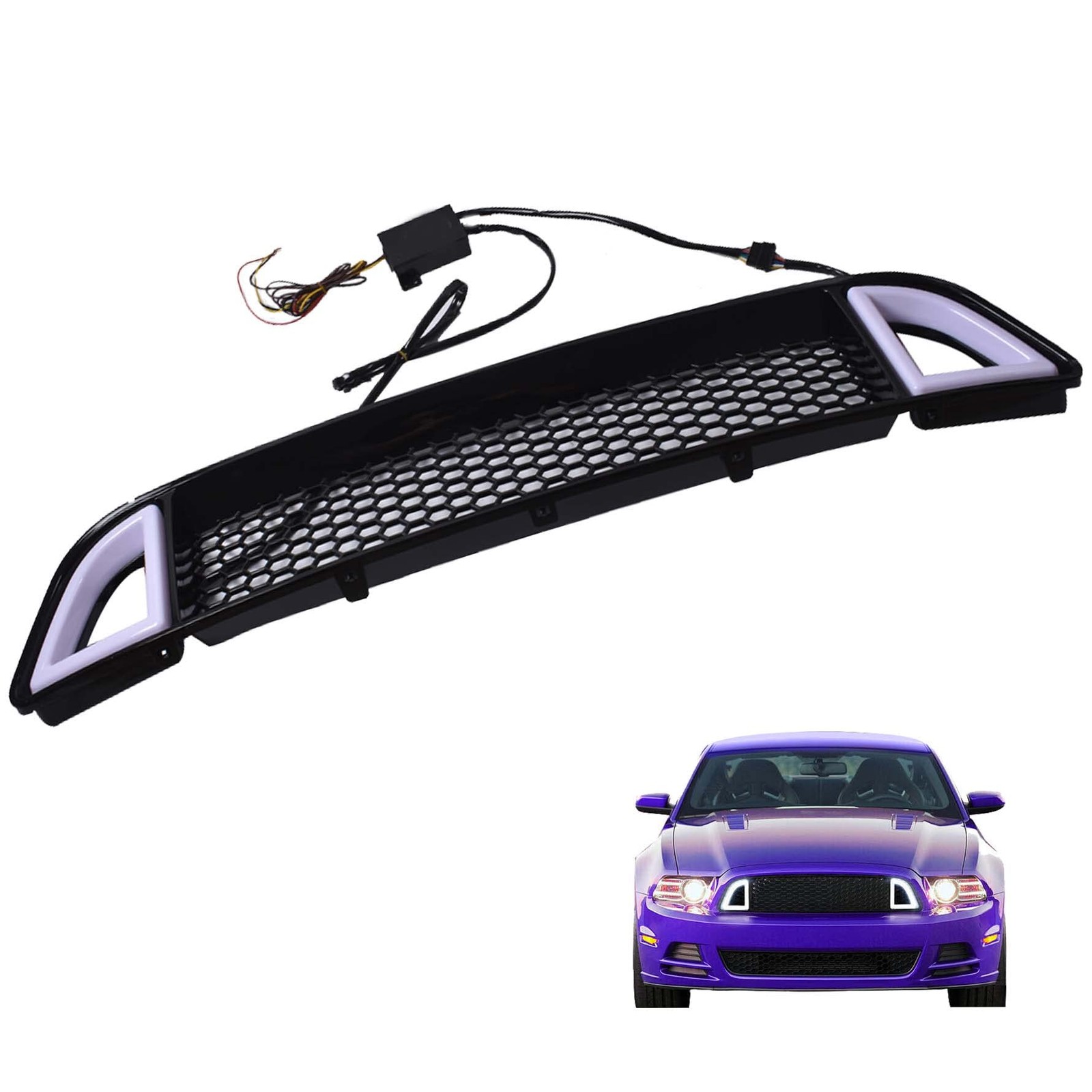 3Pcs Front Grille Replacement for M-ustang 3Pcs Front Grille Replacement for M-ustang