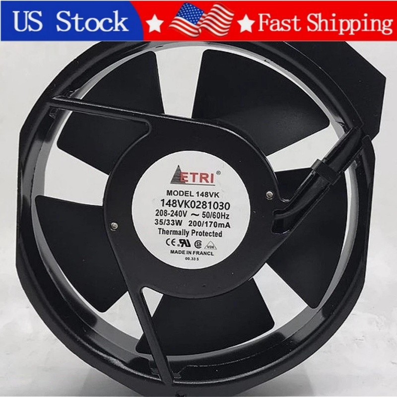 1PCS New ETRI 148VK0281030 208-240V 35/33W Full Metal Cooling Fan  Fast Delivery