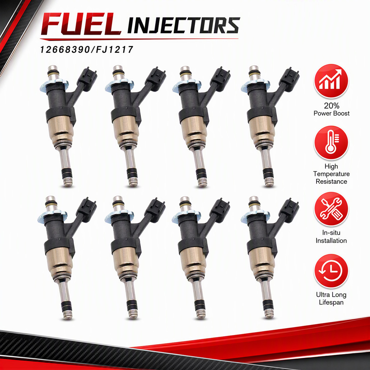 NEW 8 PCS For GM Fuel Injectors For 2014-2018 Chevy GMC 1500 5.3L FJ1217 USA