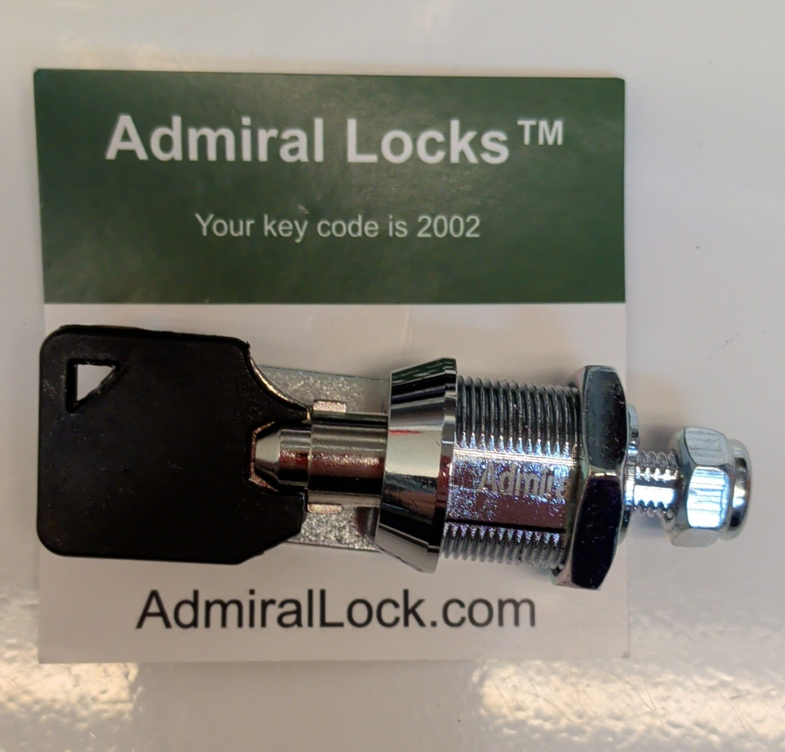 Admiral Locks Cam Lock w/ Key Code 2002 & Mounting Plate MPN Model 2002