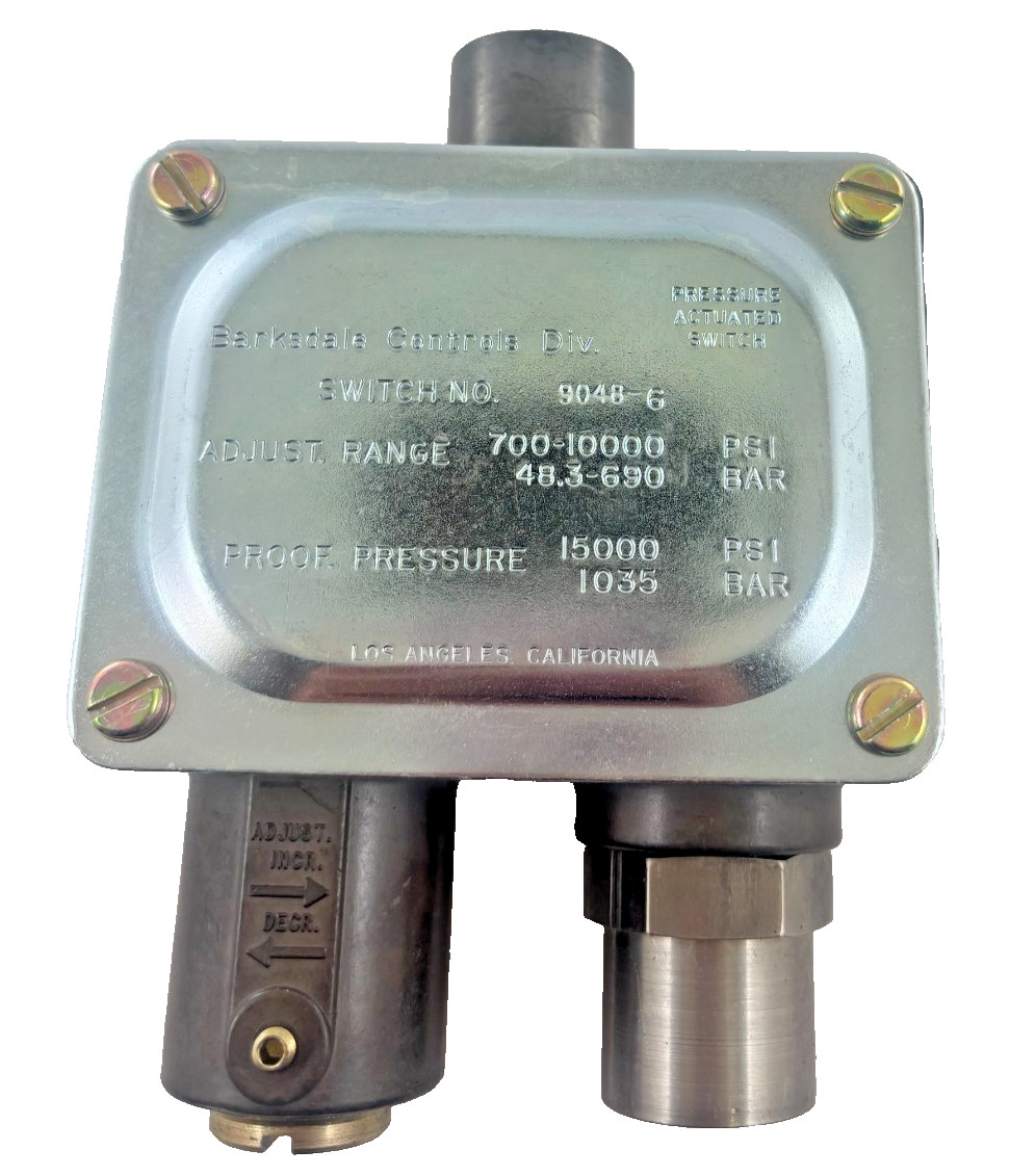 Barksdale 9048-6 Pressure Switch – Industrial Control 700-10000 PSI 48.3-690 BAR
