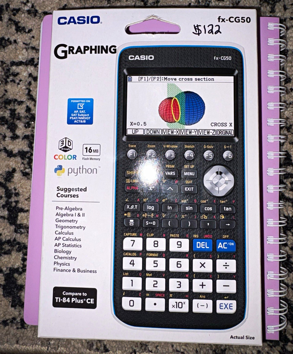 Casio fx-CG50 Graphing Calculator Color Display Python 3D Graph ...