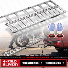 1PC Loading Ramp Aluminum for ATV UTV Motorcycle Truck 1100 lbs Capacity 4-Fold picture