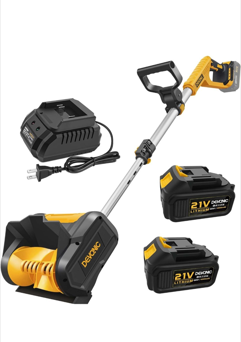 DEVONIC Cordless Snow Shovel & Snow Blower 20V Electric | Lightweight Powerfu...